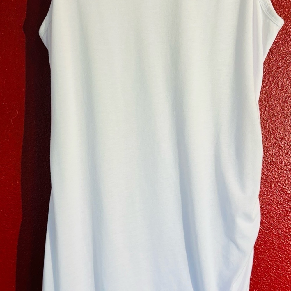 BTFBM White Ruched Side Fitted Tank Dress, Size XL